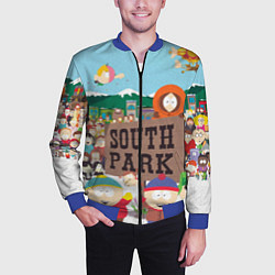 Бомбер мужской Южный Парк, цвет: 3D-синий — фото 2