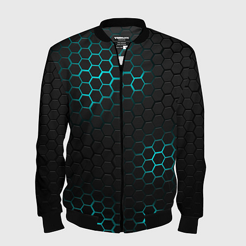 Мужской бомбер СТАЛЬНАЯ НЕОНОВАЯ БРОНЯ / 3D-Черный – фото 1