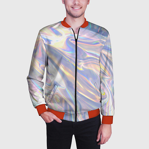 Мужской бомбер Фольга / 3D-Красный – фото 3