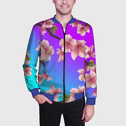 Бомбер мужской САКУРА ВИШНЯ, цвет: 3D-синий — фото 2