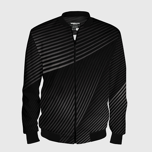 Мужской бомбер МЕТАЛЛИЧЕСКИЕ ПОЛОСЫ / 3D-Черный – фото 1