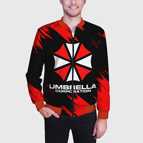 Мужской бомбер Umbrella Corporation / 3D-Красный – фото 3