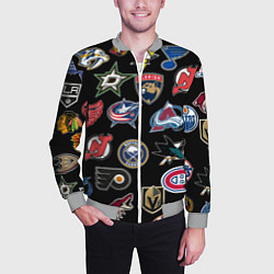 Бомбер мужской NBA PATTERN, цвет: 3D-меланж — фото 2