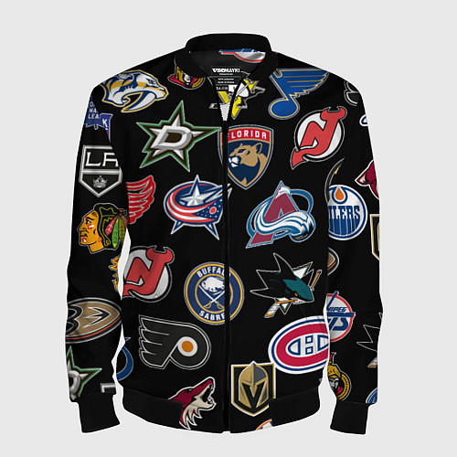 Мужской бомбер NBA PATTERN / 3D-Черный – фото 1