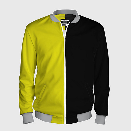 Мужской бомбер BLACK YELLOW / 3D-Меланж – фото 1