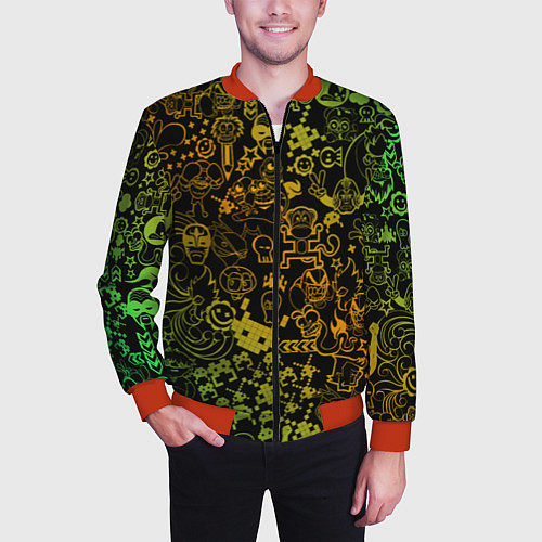 Мужской бомбер Игры / 3D-Красный – фото 3