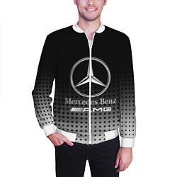 Бомбер мужской Mercedes-Benz, цвет: 3D-белый — фото 2