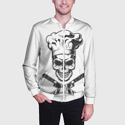 Бомбер мужской Череп повар, цвет: 3D-белый — фото 2