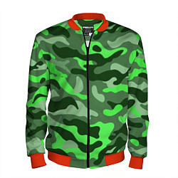 Бомбер мужской CAMOUFLAGE GREEN, цвет: 3D-красный