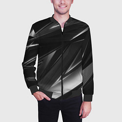 Бомбер мужской GEOMETRY STRIPES BLACK & WHITE, цвет: 3D-черный — фото 2