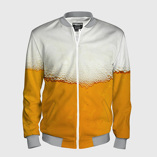 Мужской бомбер Я ПИВО! / 3D-Меланж – фото 1