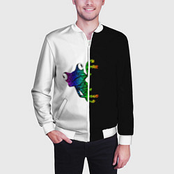 Бомбер мужской Лягуха, цвет: 3D-белый — фото 2