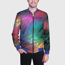 Бомбер мужской Узоры, цвет: 3D-синий — фото 2