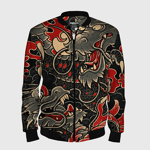 Мужской бомбер Dsquared tatoo DRAGON / 3D-Черный – фото 1