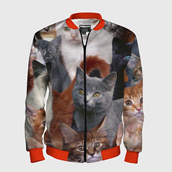 Бомбер мужской КОТЯТКИ, цвет: 3D-красный
