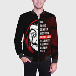 Бомбер мужской La Casa de Papel Z, цвет: 3D-черный — фото 2