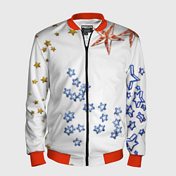 Бомбер мужской Звёзды, цвет: 3D-красный