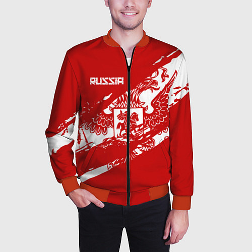 Мужской бомбер Russia / 3D-Красный – фото 3