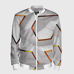Бомбер мужской 3D абстракция Iron, цвет: 3D-белый