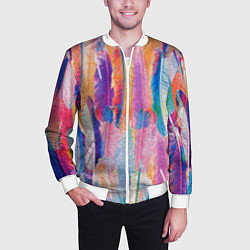 Бомбер мужской ПЕРЬЯ, цвет: 3D-белый — фото 2