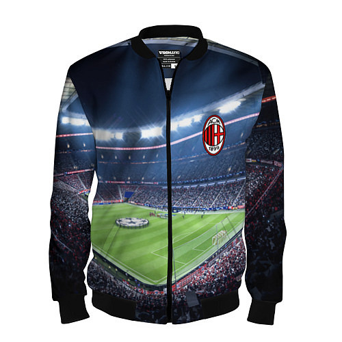 Мужской бомбер FC MILAN / 3D-Черный – фото 1