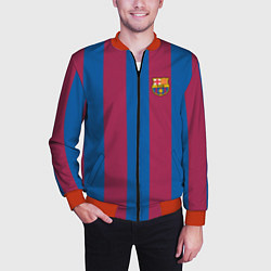 Бомбер мужской FC Barcelona 2021, цвет: 3D-красный — фото 2
