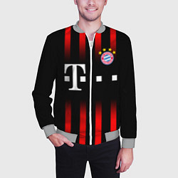 Бомбер мужской FC Bayern Munchen, цвет: 3D-меланж — фото 2