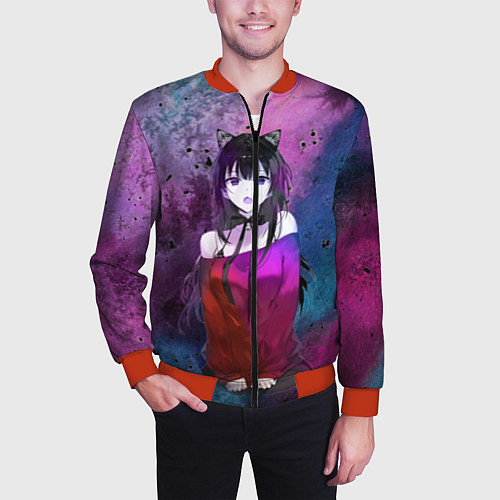 Мужской бомбер Anime / 3D-Красный – фото 3