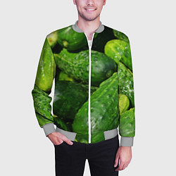 Бомбер мужской Огурцы, цвет: 3D-меланж — фото 2
