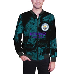 Бомбер мужской Manchester City МанСити, цвет: 3D-черный — фото 2