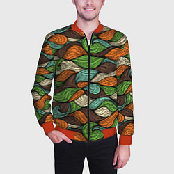 Бомбер мужской Абстрактные волны, цвет: 3D-красный — фото 2