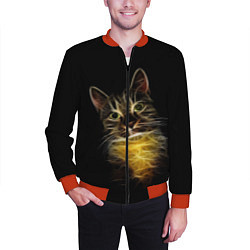 Бомбер мужской Дымчато-световой кот, цвет: 3D-красный — фото 2