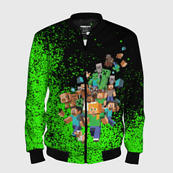 Бомбер мужской Minecraft, цвет: 3D-черный