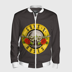 Бомбер мужской Guns n Roses, цвет: 3D-белый