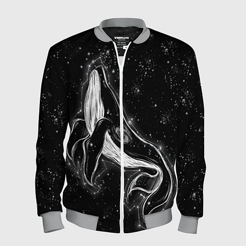 Мужской бомбер Космический Кит / 3D-Меланж – фото 1