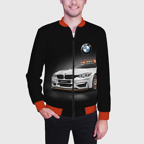 Мужской бомбер Safety car / 3D-Красный – фото 3