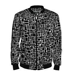 Бомбер мужской Геометрия ЧБ Black & white, цвет: 3D-черный