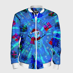 Бомбер мужской Blue, цвет: 3D-белый
