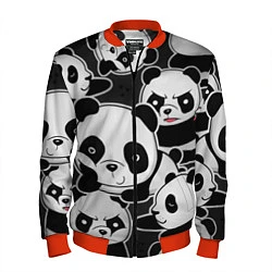 Бомбер мужской Смешные панды, цвет: 3D-красный
