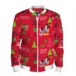 Бомбер мужской Mickey & Minnie pattern, цвет: 3D-белый