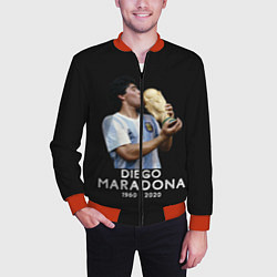 Бомбер мужской Diego Maradona, цвет: 3D-красный — фото 2