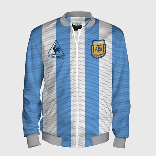 Мужской бомбер Джерси Марадоны с автографом / 3D-Меланж – фото 1