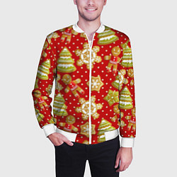 Бомбер мужской С Новым Годом!, цвет: 3D-белый — фото 2