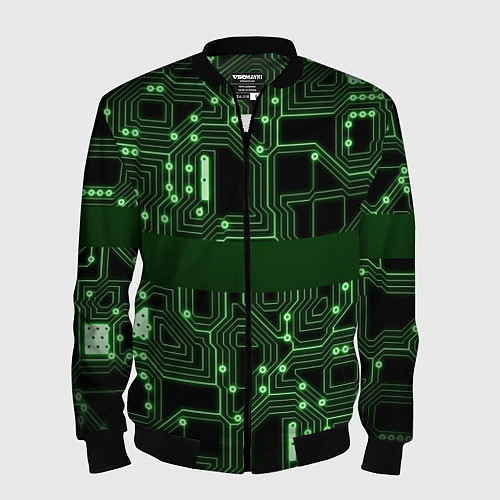 Мужской бомбер Неоновая схема / 3D-Черный – фото 1