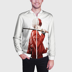 Бомбер мужской Шото Тодороки, цвет: 3D-белый — фото 2