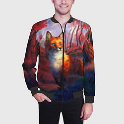 Бомбер мужской Рыжая лиса, цвет: 3D-черный — фото 2