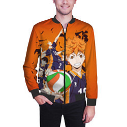 Бомбер мужской ВОЛЕЙБОЛ!! HAIKYUU!!, цвет: 3D-черный — фото 2