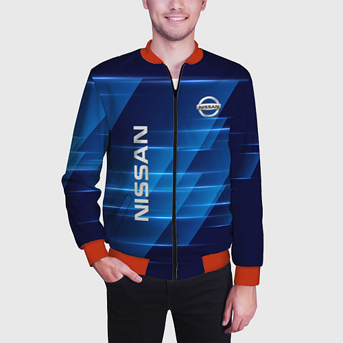 Мужской бомбер Nissan / 3D-Красный – фото 3