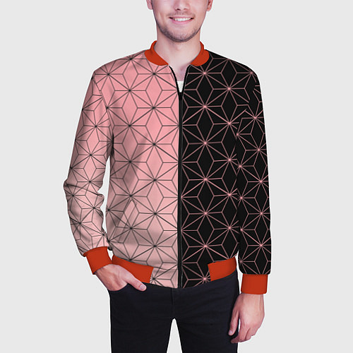 Мужской бомбер КОСТЮМ НЕЗУКО NEZUKO / 3D-Красный – фото 3