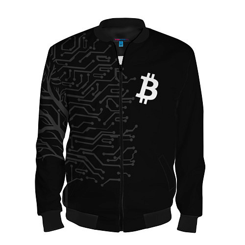 Мужской бомбер БИТКОИН BITCOIN / 3D-Черный – фото 1